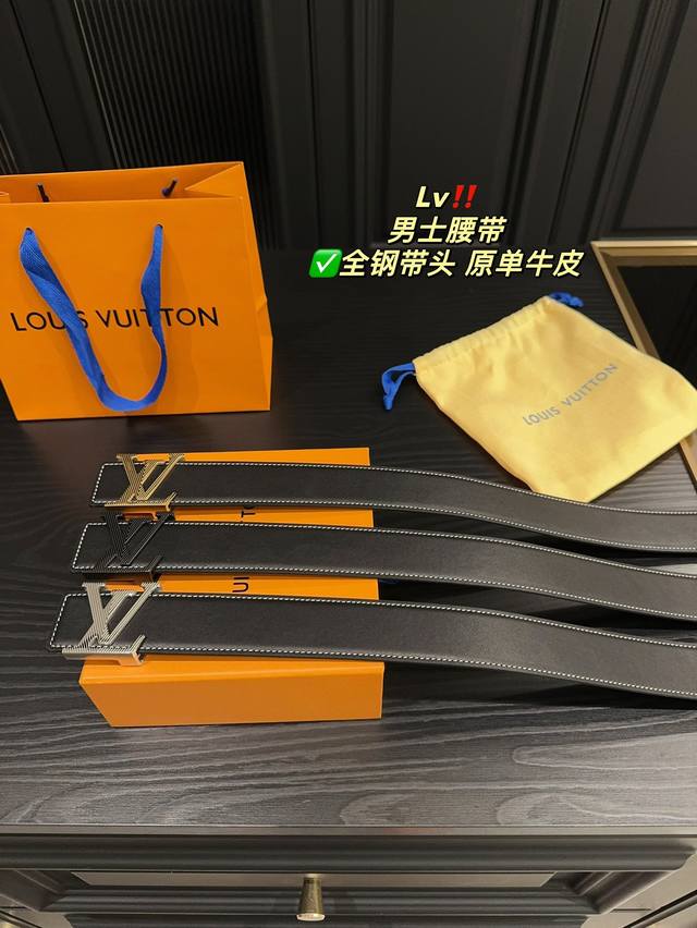 配盒 Lv 男士腰带 配礼品袋 全钢带头腰带 原单牛皮皮带 真正的不挑年龄 不挑人 商务西装 休闲运动 都很合适的百搭四季通用款 - 点击图像关闭