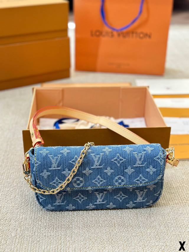 牛皮 2024新款 Lv 路易威登 Wallet On Chain Ivy腋下包 尺寸22 13Cm