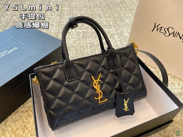 配盒 圣罗兰ysl Mini手提包 质感爆棚的美 上身真的太太太有质感啦 日常逛街不要太吸晴 尺寸25 14