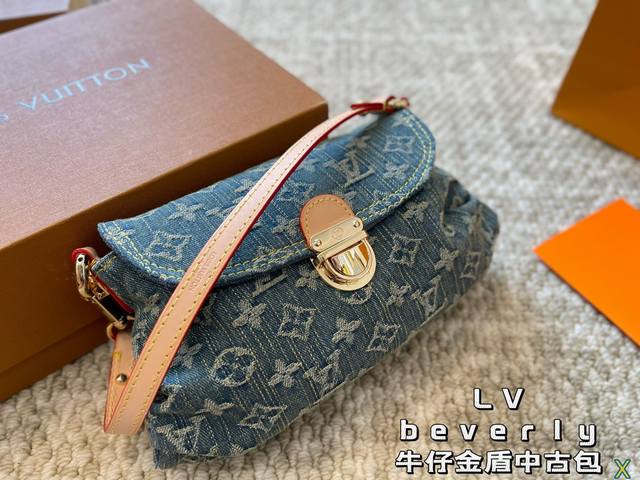 Lv Beverly牛仔金盾中古包. 小金扣占据了主视觉, 搭配老花凸显质感又相当时髦, 简单随性超适合夏天 真是绝美的一只vintage 尺寸26 11 - 点击图像关闭