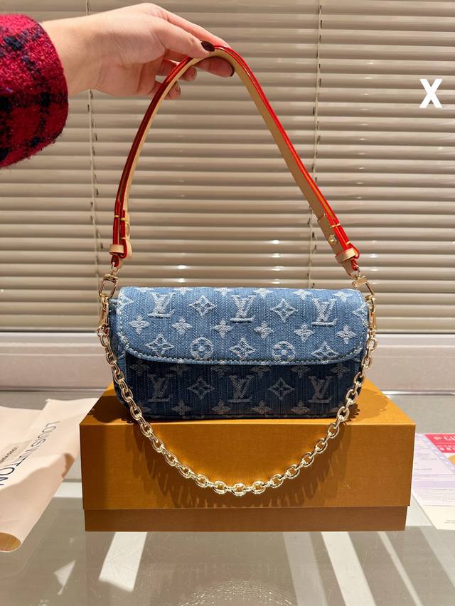 牛皮 2024新款 Lv 路易威登 Wallet On Chain Ivy腋下包 尺寸22 13Cm