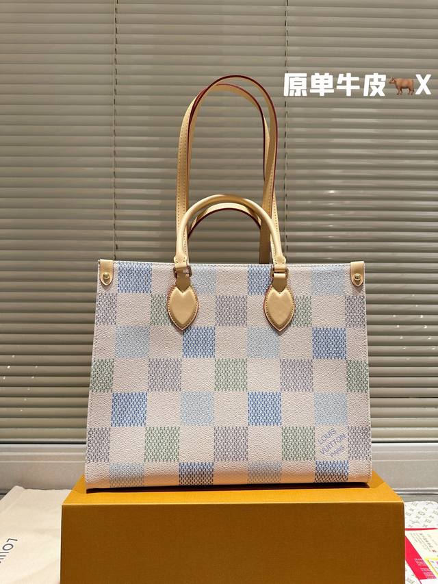 复刻版 牛皮 Lv Onthego 35Cm 印花丛林包 时尚托特包 全套包装飞机盒折叠礼盒 原单品质 Lv A B面喷绘 Onthego妈咪袋 性价比之王这是