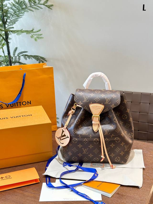 Louis Vuitton Lv路易威登老花双肩包书包背包montsouris M 16 26*30