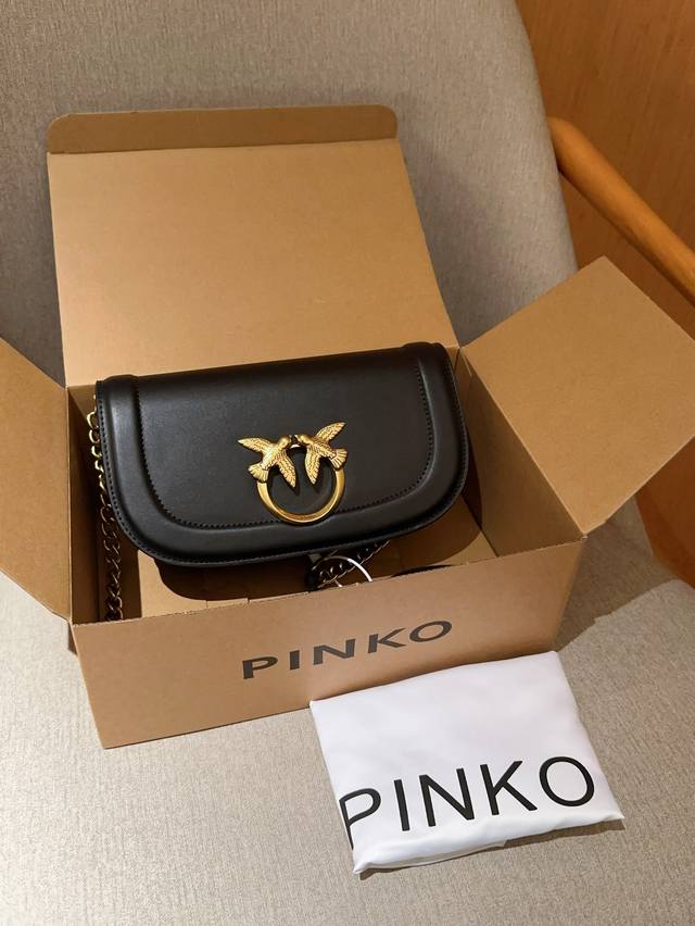 Pinko 经典燕子包半圆马鞍包腋下链条包 尺寸23 13 5 礼盒包装