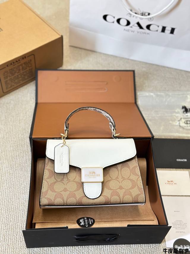 牛皮版本 Coach新款奥莱coach Pepper小号手提邮差包 奥莱款 Coach2023新款 百搭气质 Size 23 15Cm 专柜tabby同款系列