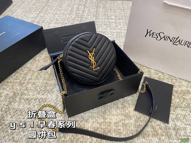 折叠盒 圣罗兰ysl 早春系列 圆饼包 真的推荐自留 链条的搭配真的好看到爆炸 女神同款 原版复刻复古五金 手感超细腻 百搭实用 尺寸17 17