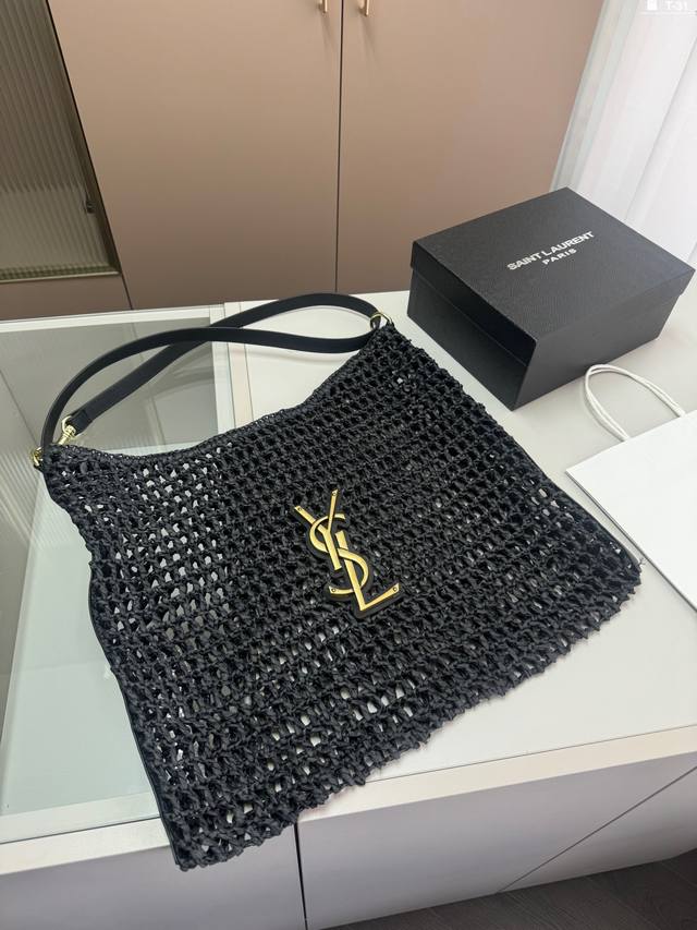 圣罗兰 Ysl 草编托特包 夏天必备拉菲草单品 清清爽爽 简约时尚 通勤日常皆可的百搭神器 T-31尺寸43 34配盒