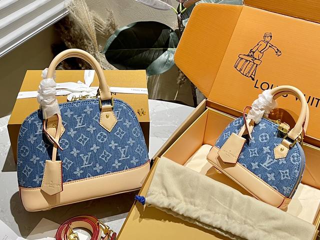 礼盒包装 Lv 24新品牛仔贝壳包 原版高品质 包包这款retiro 手袋以标志性的老花面料制成 经典永恒。优雅低调的外形设计和宽敞的包身更加入了实用性