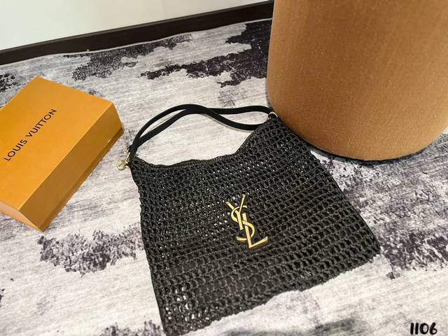 圣罗兰 Ysl 草编托特包 夏天必备拉菲草单品 清清爽爽 简约时尚 通勤日常皆可的百搭神器 尺寸43.33