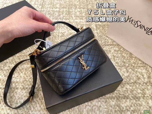 折叠盒 圣罗兰ysl Mini Gaby Box盒子包 质感爆棚的美 上身真的太太太有质感啦 日常逛街不要太吸晴 尺寸1