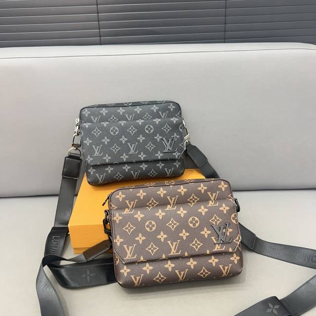 Louisvuitton 路易威登 Fastline 牛皮邮差包 斜挎包 男女通用采用精湛镶嵌细工 实物拍摄 原厂原版面料 配送礼盒 18 X 23 C