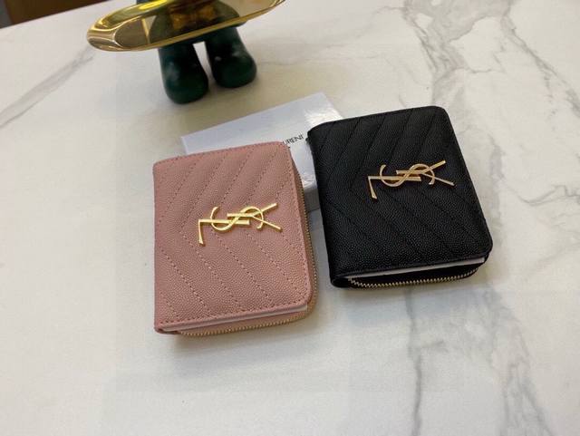 8040 Ysl 专柜最新款小钱包 原版牛皮 完美内阁 卡包钱包多功能