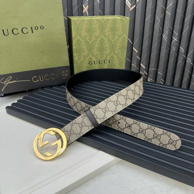 支持nfc芯片扫描 Cucci 原单 采用进口原厂製新款專用，古奇专用pvc配原单皮底配亮面扣 宽4.0顶级做工品质 简约百搭 原单五金。