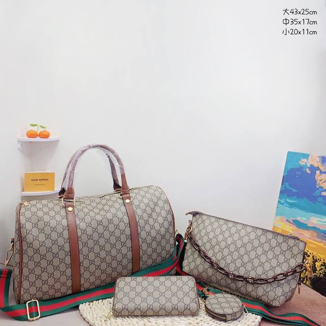 三件套 古驰gucci 购物袋+帆船包+钱包 3件套组合 尺寸：大43X25Cm，中35X17Cm，小20X11Cm.