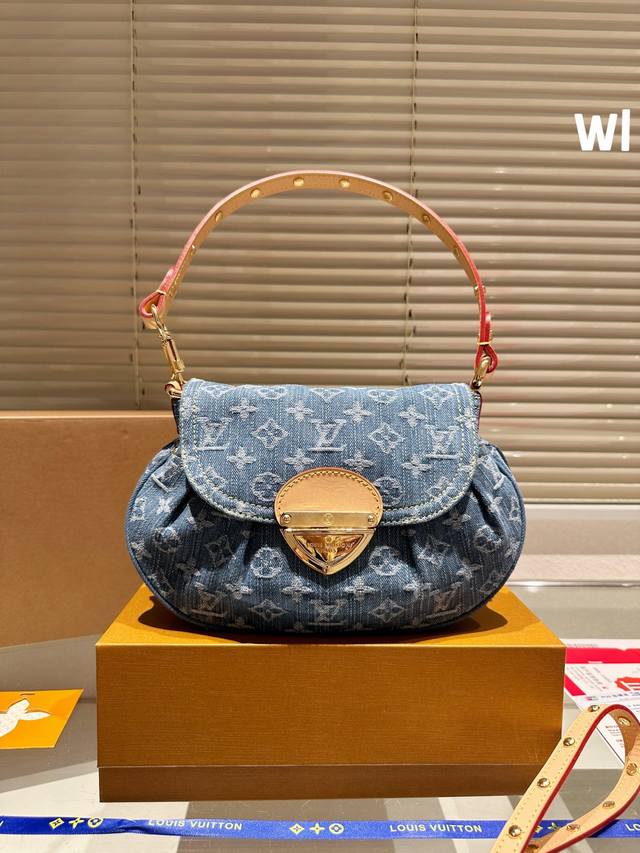 牛仔 礼盒飞机盒 Louis Vuitton 2024款丹宁系列 非常低调耐看 全皮质感满满 多种背法 可盐可甜 尺寸26Cm