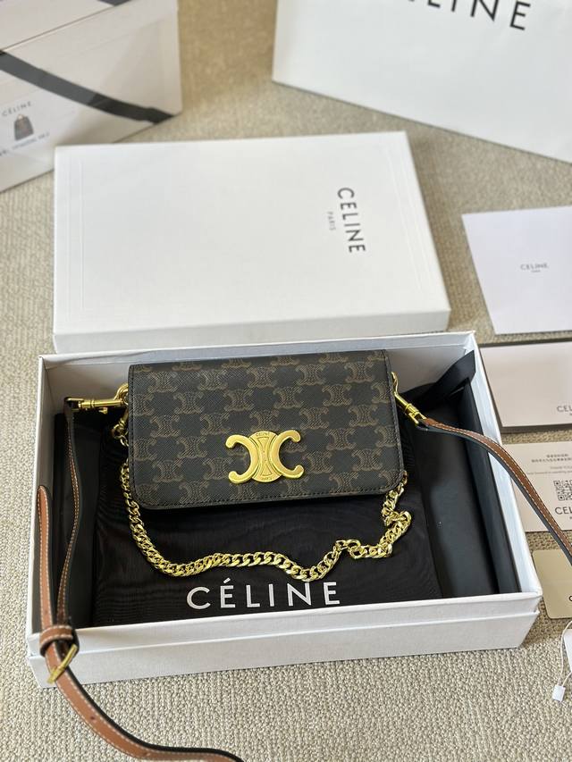 顶级原单 纯牛皮 每天认识一只包：Celine 三合一链条腋下包 Cline 新款 三合一1想要斜挎腋下的姐妹有福了 {Multipochette} 自带链条与