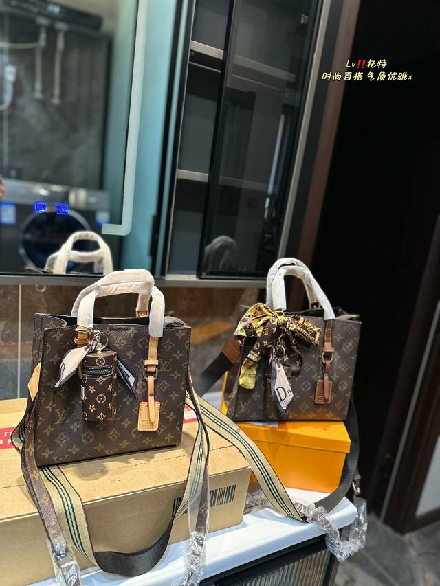 Lv 中古 Tote 购物袋 原汁原味的老花味道耐磨又经典的 超高性价比永不过时困 包包采用了老花料十lv变色植鞣革 用的越久越有感觉围 喜欢lv老花包包的薯宝