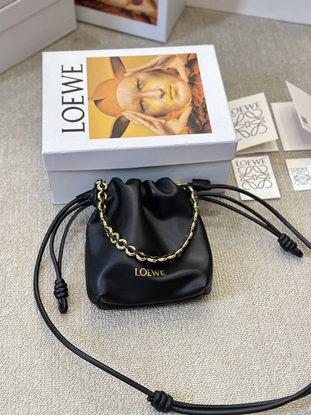 牛皮版本 Loewe 罗意威 Mini水桶包单肩斜跨手提女包 15 18Cm 配礼盒