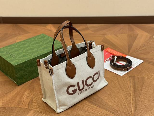 折叠盒飞机盒 Gucci 古奇新款 新品上市tote Gg托特包手提单肩包 尺寸：27.20Cm