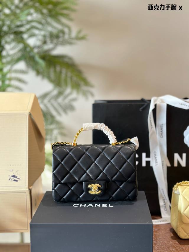 CHANEL HANDLE MINI CF Chanel 香奈儿新款handle mini cf金属手提口盖包单肩斜挎复古链条包 尺寸: 20*12*6CM链条