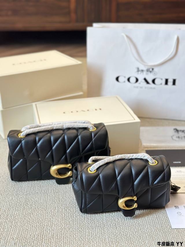 牛皮版本 COACH All Black链条 。Otabby 系列新款 COACH 链条 ”。包包天花板来啦~ 暗黑系高级感拉满的全黑金属扣、金属链条 ”名 甜