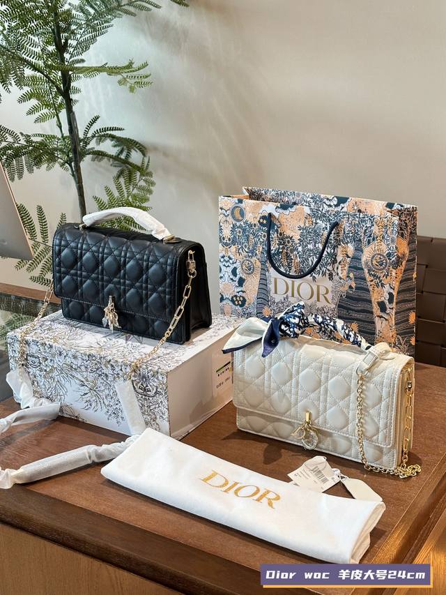 Dior Miss手提包NEW优雅又时尚 标志性的藤纹格内里多个隔层和卡槽精美之余又实用度满满的 23cm