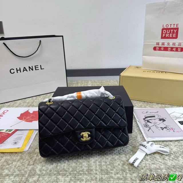 全套包装 Chanel经典cf 羊皮纹 经典不过时 时装 休闲 不挑衣服 尺寸25Cm