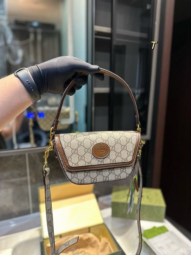 折叠礼盒 牛皮 Gucci 限定 款新包 家银们 手拎 斜挎包 男女通用 推荐自留尺寸20Cm