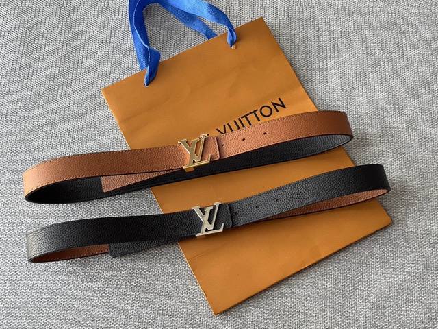 Lvmade In Spain 原单货louis Vuitton 皮带系列、海外原单货、3.0Cm精品钢扣与正品零距离接触品质、给你不一样的视觉效果专柜盒子