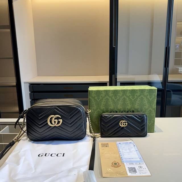 新品推荐 Gucci Gg Marmont系列套装 相机包+钱包 尺寸 大号：25*16*8 钱包：20*10 配原版礼盒包装附赠发票&海关贴全网独家首推g家官 - 点击图像关闭