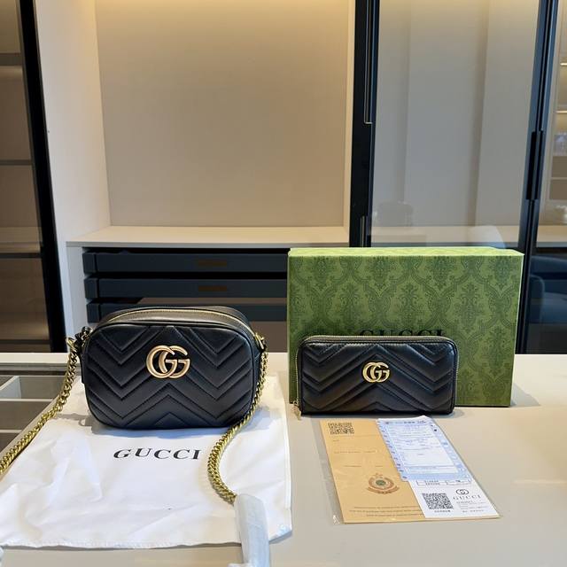 新品推荐 Gucci Gg Marmont系列套装 相机包+钱包 尺寸 小号：20*14*7 钱包：20*10 配原版礼盒包装附赠发票&海关贴全网独家首推g家官 - 点击图像关闭