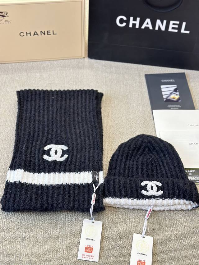 Chanel 围脖 帽子套组 羊绒质地 高端货