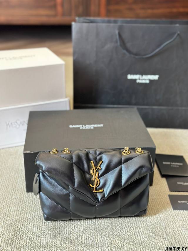 头层牛皮 Ysl 圣罗兰 女士puffer绗缝小羊皮 全套折叠盒包装今年最值得买的秋冬包包ysl软糯的云朵包 杨幂款ysl软糯的云朵包 Loulou 包评测这款