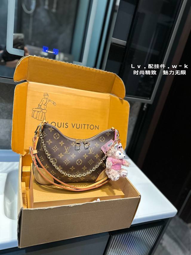 Lv 牛角包中古款牛角包定制版经典单肩包配置肩带链条单肩斜挎都无敌好看百搭！超级时髦 给你想不到的惊艳尺寸：29 16