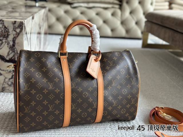 无盒 尺寸：45*27Cm L家 老花旅行包 出！ Keepall 45 旅行袋 有着高颜值的复古文艺气息～ 是不是需要“它”。