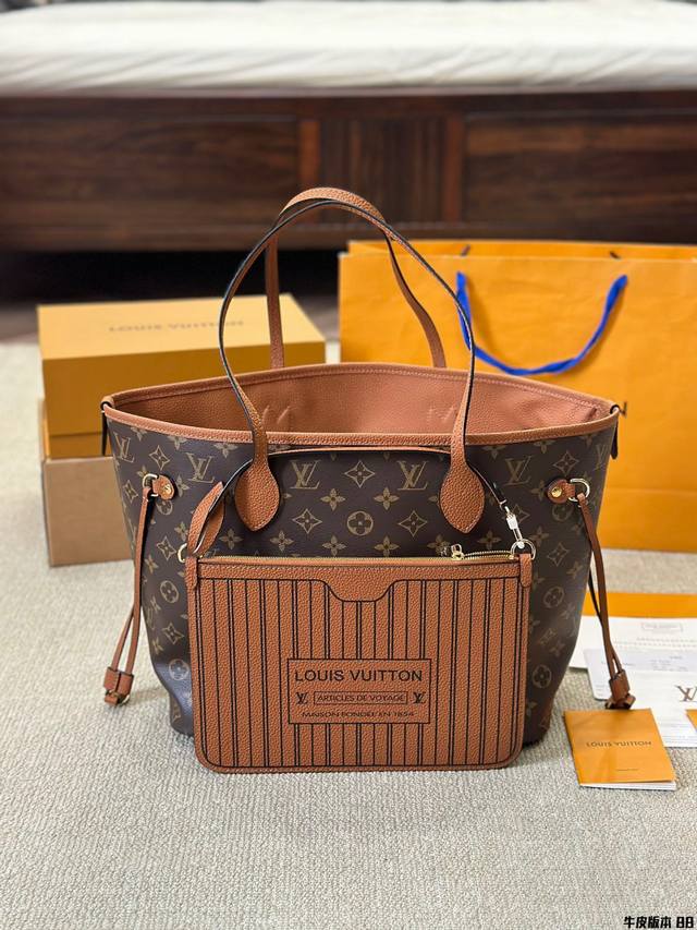 牛皮版本 Neverfull Inside Out 中号手袋 M12061 全钢五金学1 Neverfull Inside Out 中号手袋以 Monogram