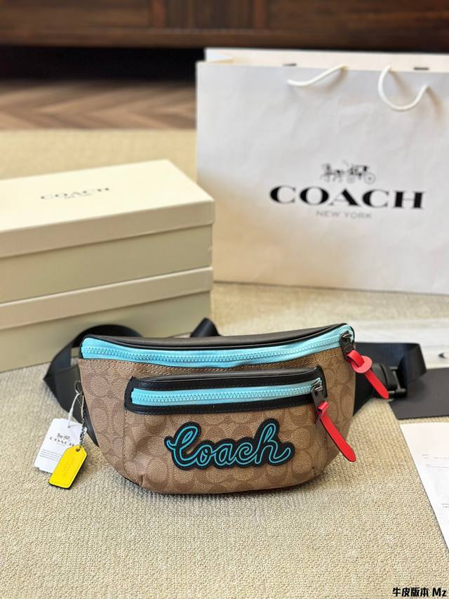 牛皮版本 蔻驰coach 专柜新款belt Bag腰包 胸包 斜挎包 原版pvc面料 时尚百搭的款式香港专柜新款 尺寸 30 15Cm