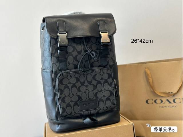 Coach双肩包 尺寸26*42Cm 男女通用款 春节回家 双肩必备品