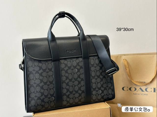 Coach新款男士公文包单肩手提包 尺寸39*30Cm