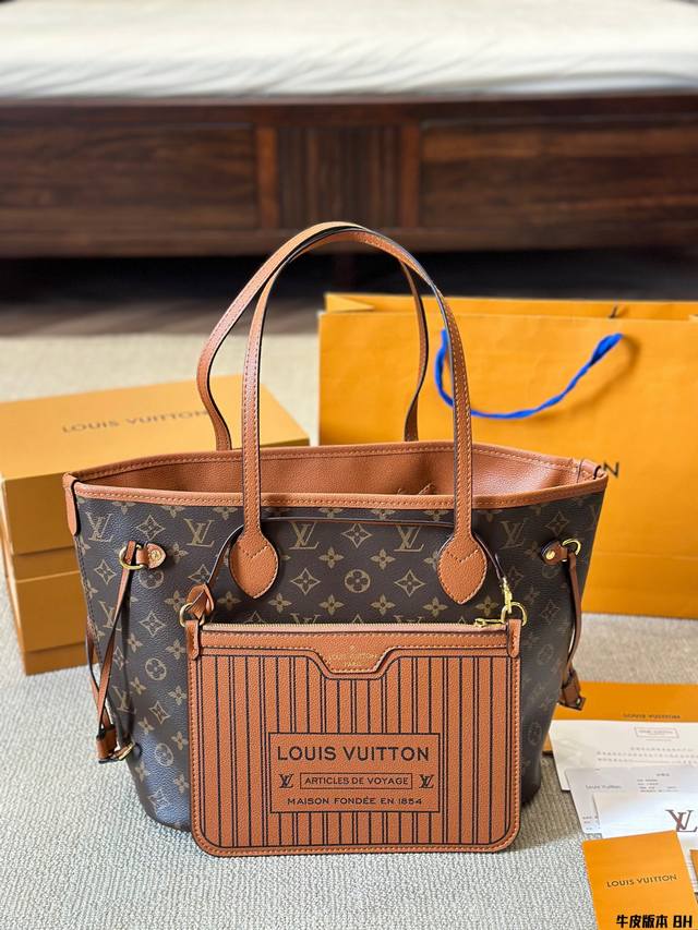 牛皮版本 Neverfull Inside Out 中号手袋 M12061 全钢五金学1 Neverfull Inside Out 中号手袋以 Monogram