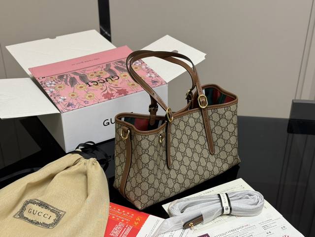 折叠盒飞机盒 Gucci 古奇新款 新品上市tote Gg托特包手提单肩包 尺寸：30.18Cm