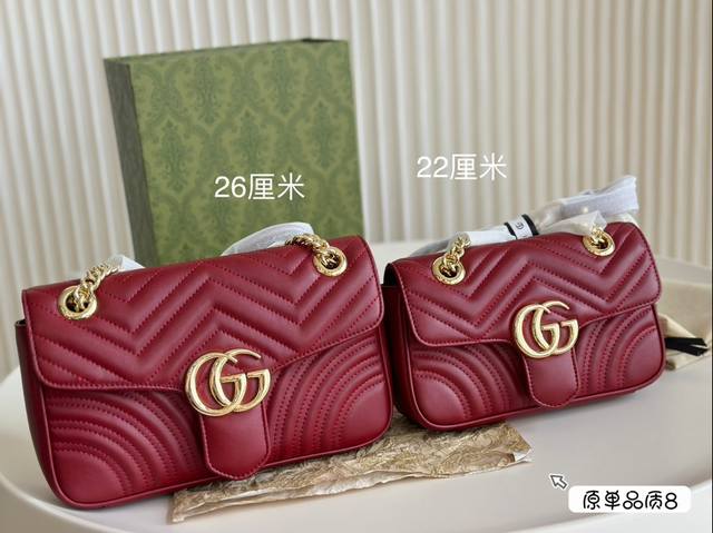 仓库实拍 Gg Marmont 22Cm 26Cm 经典款啦 质量很好 性价比高配置图片包装 飞机盒 原版皮质量欢迎对比市场质量喔