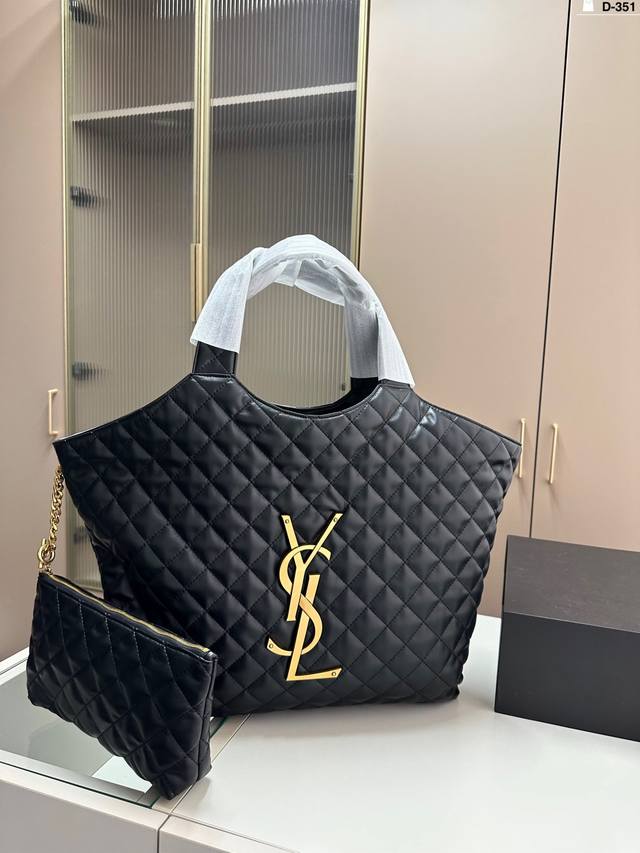 Ysl Gaby绗缝纹路购物袋 大tote感觉太温柔了简直 随意搭配都出彩 D-351尺寸38.10.32配盒