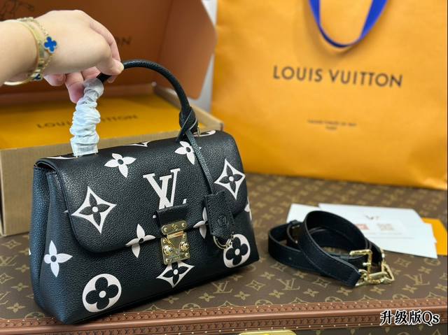 全套包装 Lv新款 重磅来袭louisvuitton Madeleine Bb手提包empreinte奢华压纹皮革经典标识s型锁扣设计 尺寸25 16