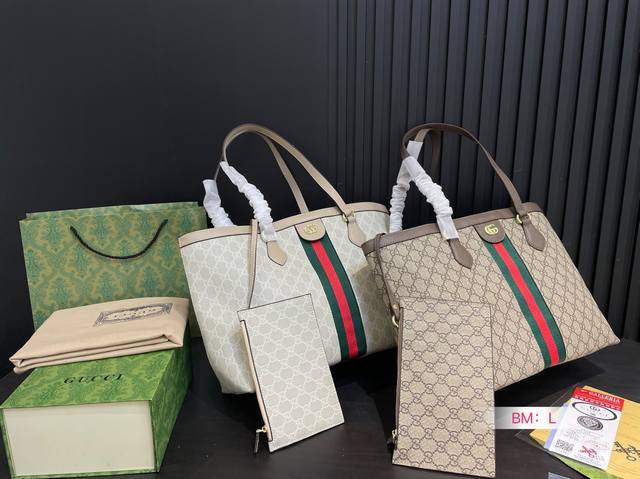 原版品质 精工制作Gucci 古奇 24新配色 燕麦色 Tote包 购物袋 男女同款 注意细节 这款购物袋将标志性图案与经典印花相结合这种经典搭配表现了对Guc